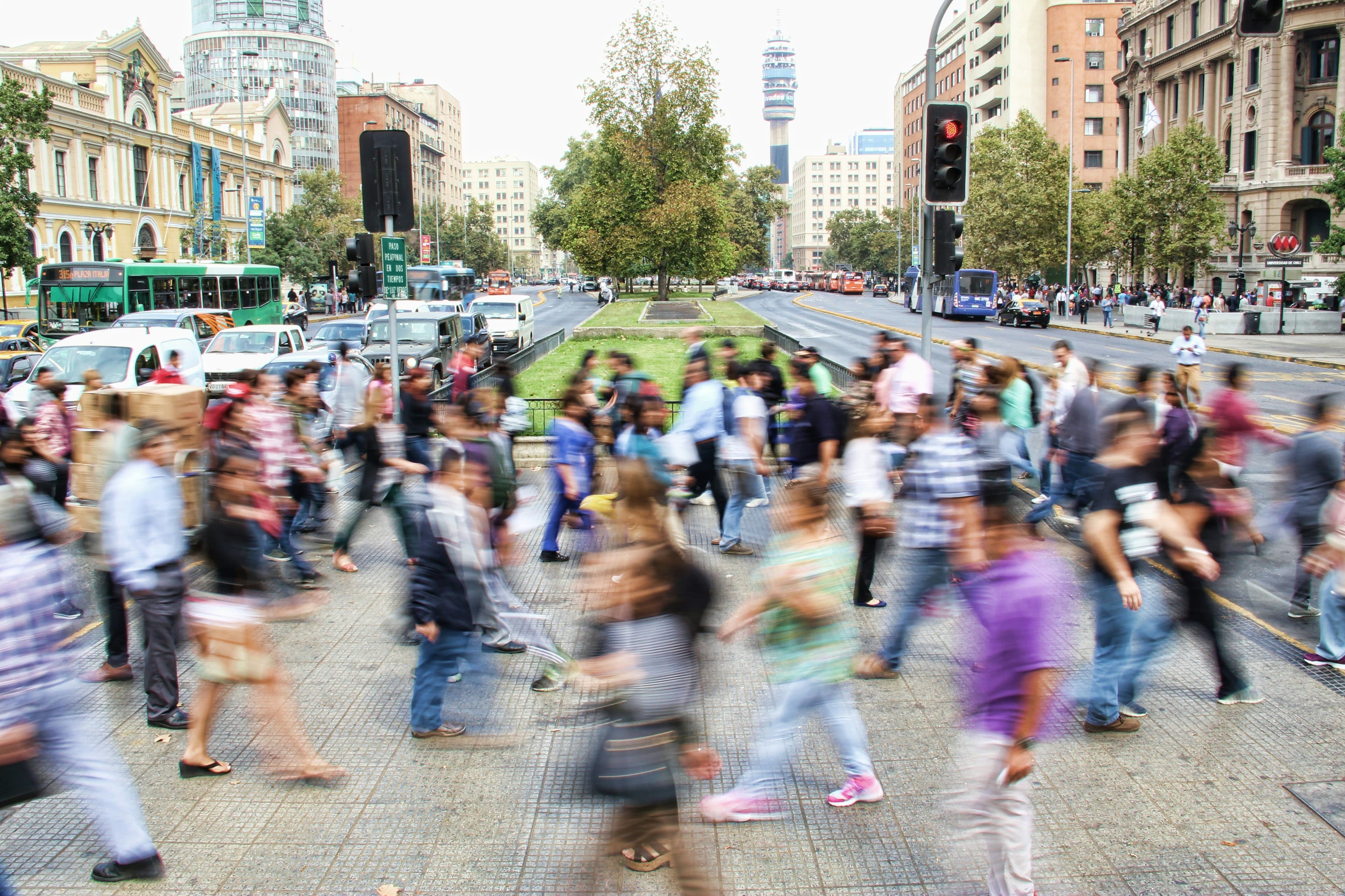 Busy city scene