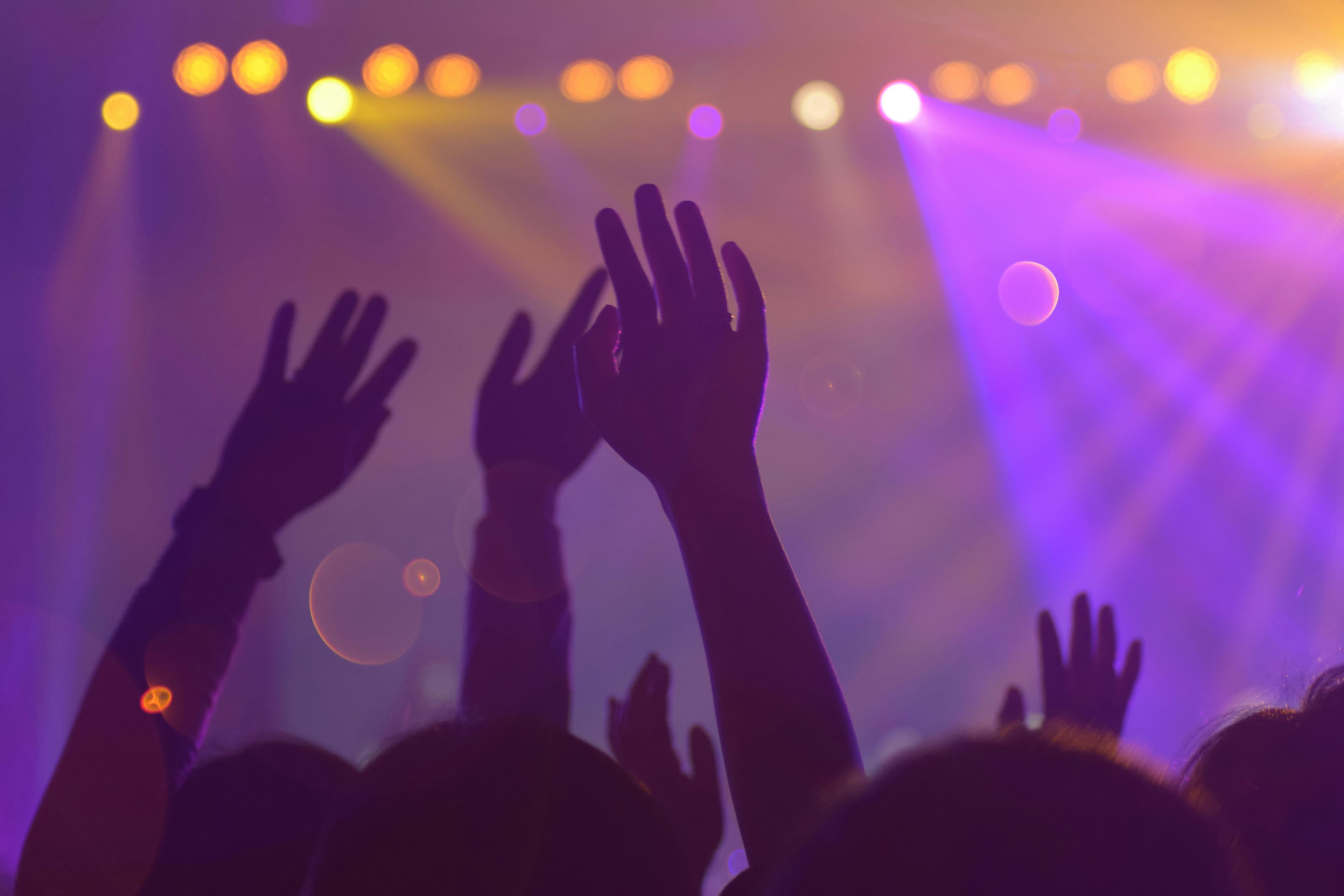 Hands in air at a nightclub