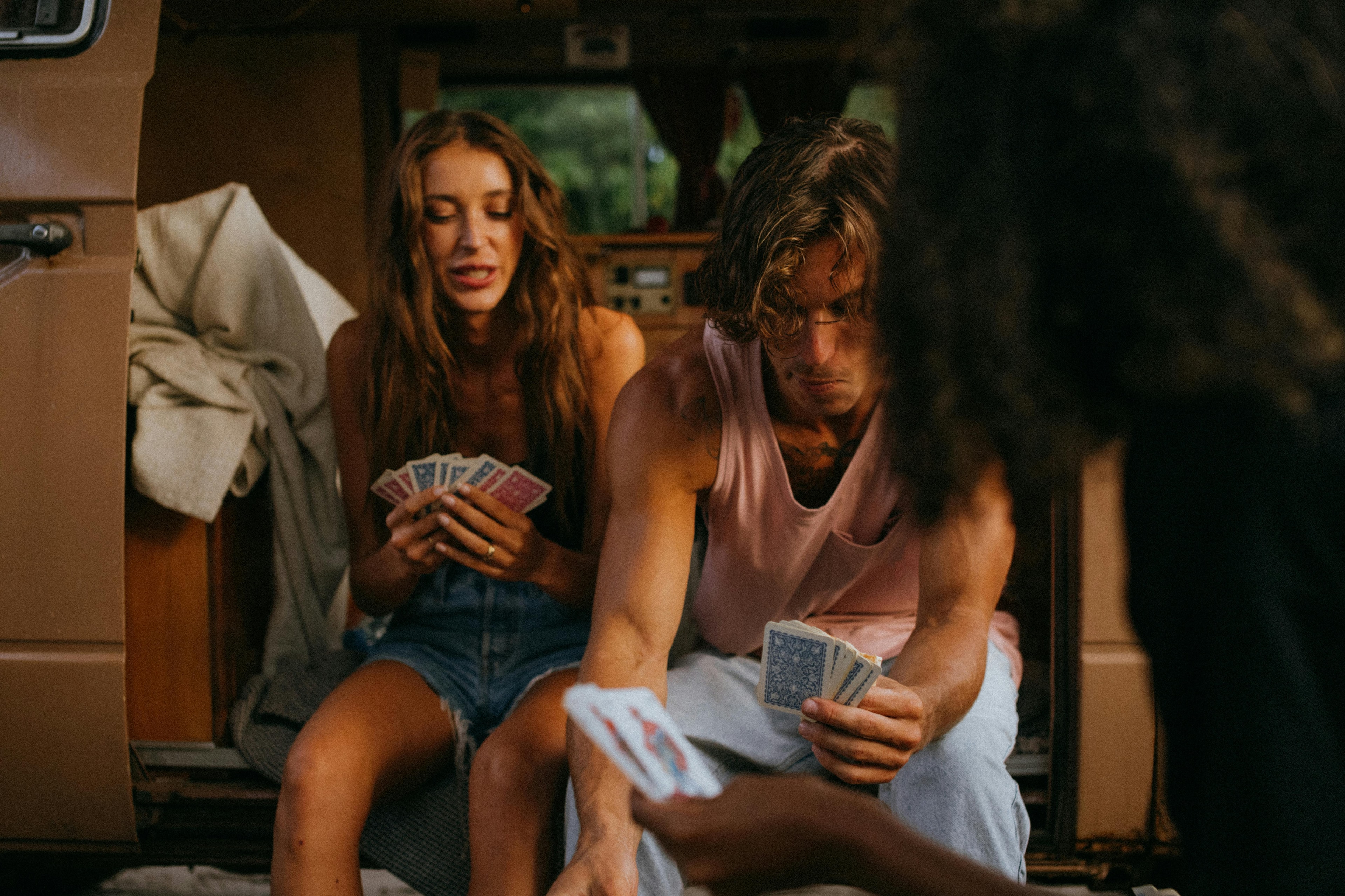 People playing cards together