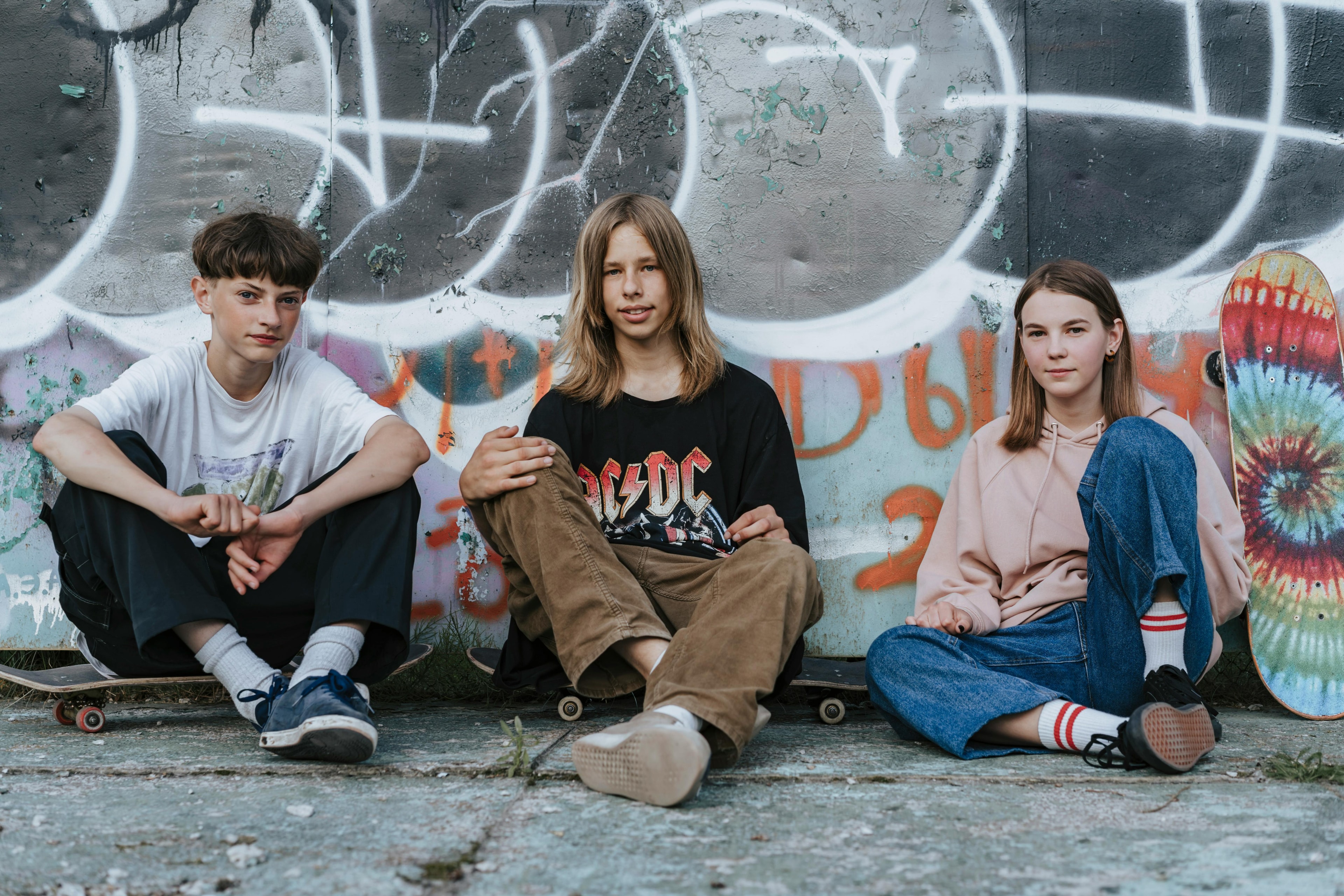 Three youth hanging out