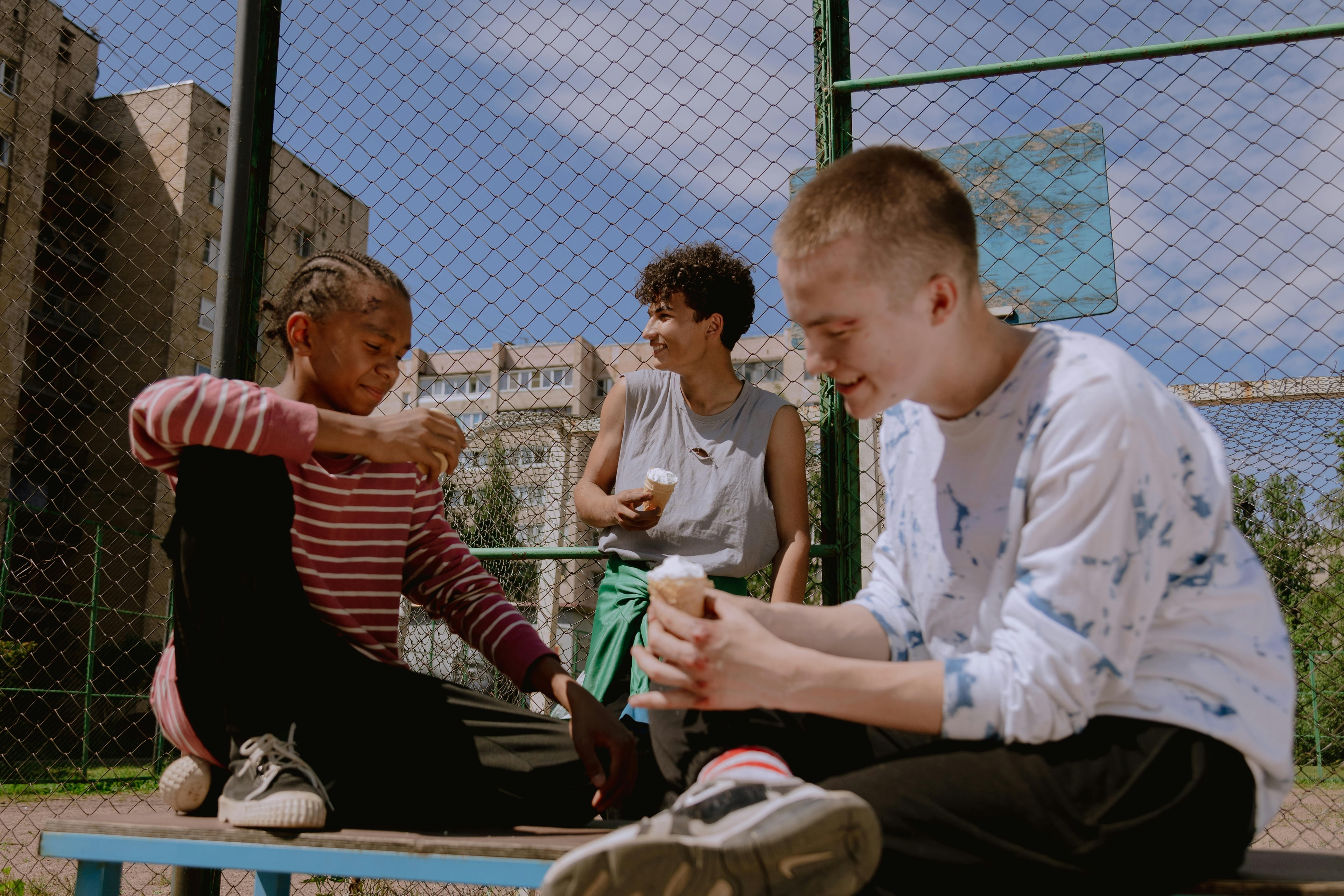 Young men hanging out