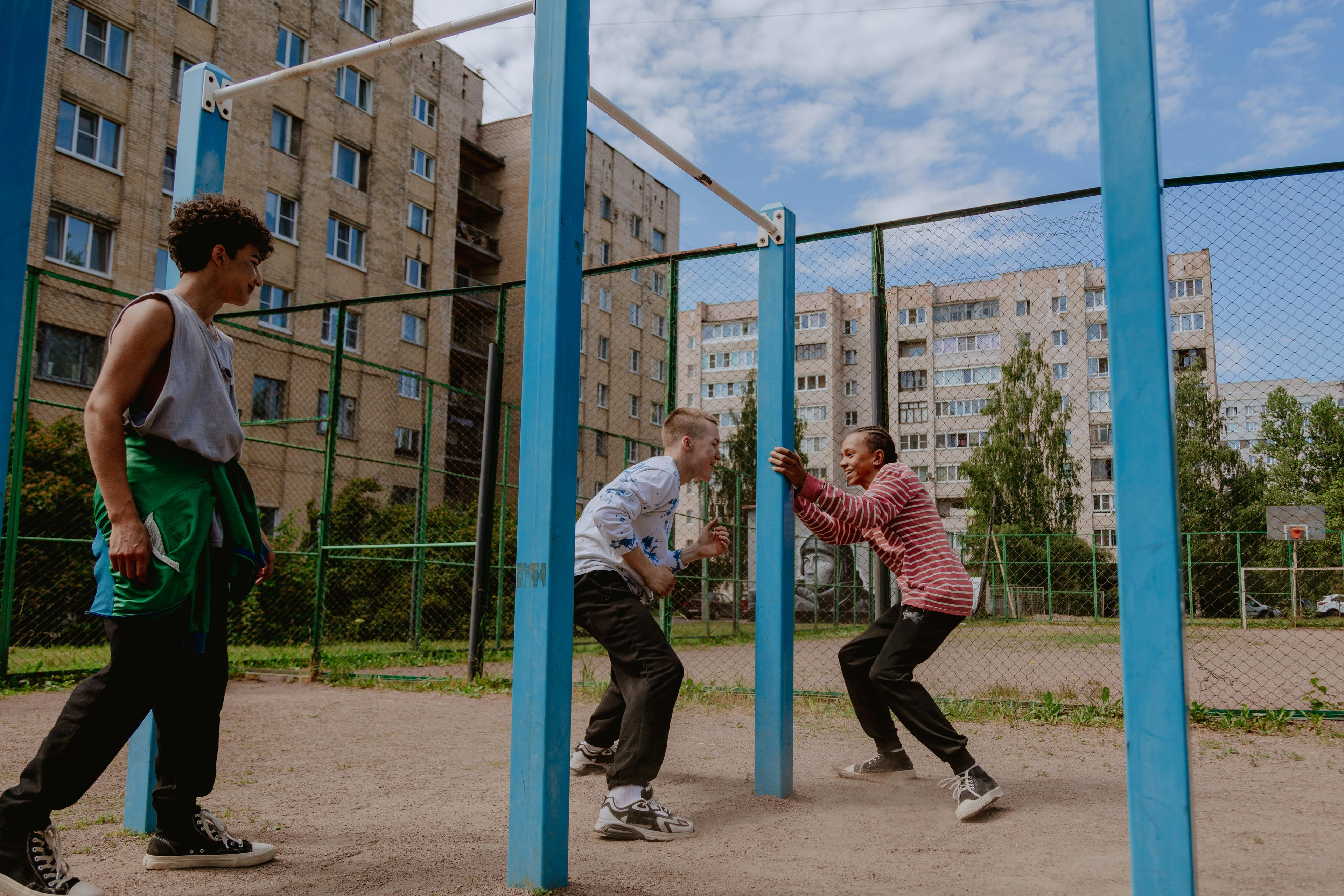 Kids playing on playground