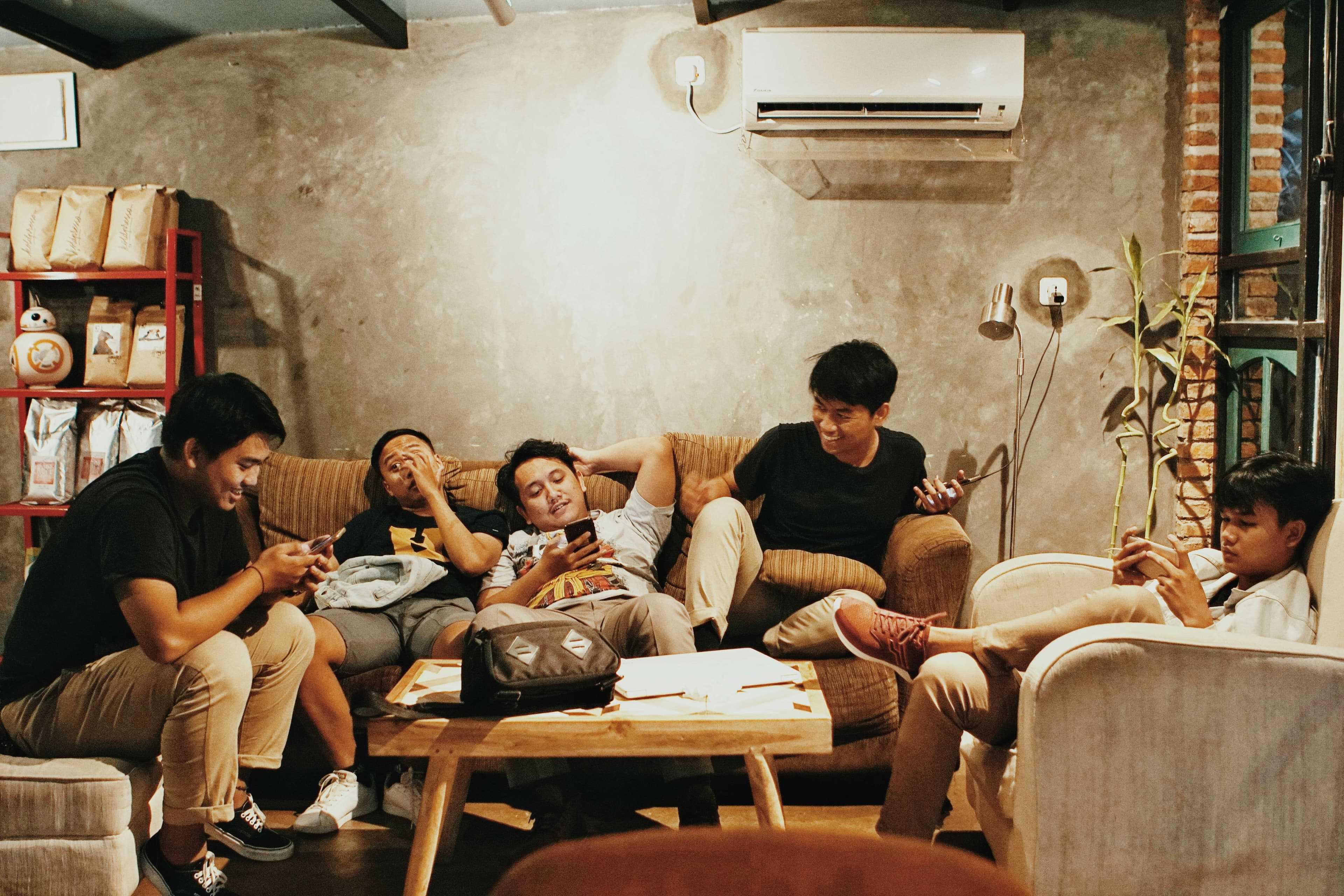 Group of friends at home